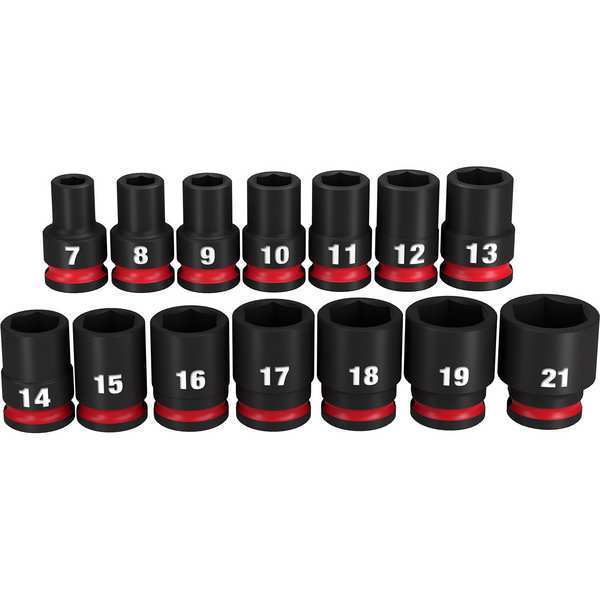 3/8 in Drive IMPACT SOCKET SET, Metric, 14 pc. pcs