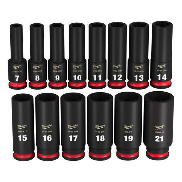 3/8 in Drive IMPACT SOCKET SET, Metric, 14 pc. pcs