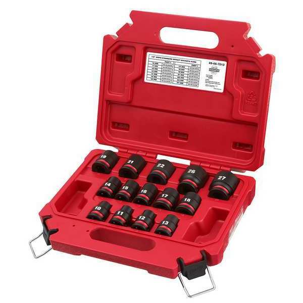 1/2 in Drive IMPACT SOCKET SET, Metric, 14 pc. pcs