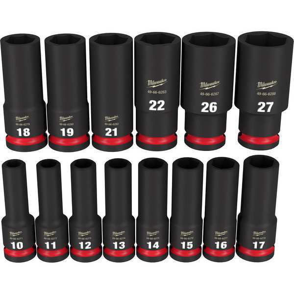 1/2 in Drive IMPACT SOCKET SET, Metric, 14 pc. pcs