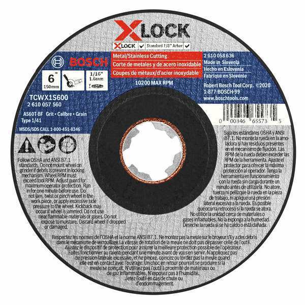 Abrasive Wheel, Type 1, 10,200 RPM