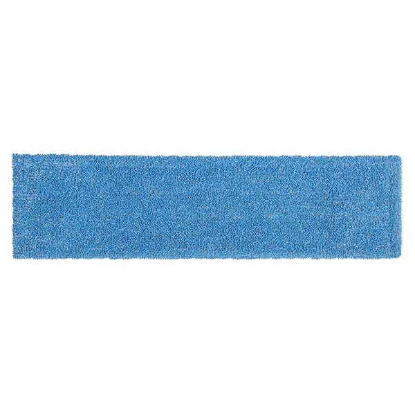 Flat Mop Pad, Clip-On Connection, Blue, Microfiber