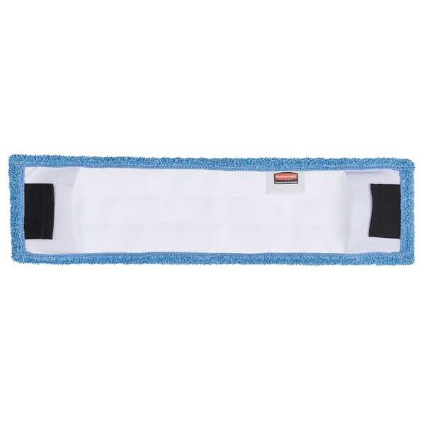 Flat Mop Pad, Clip-On Connection, Blue, Microfiber