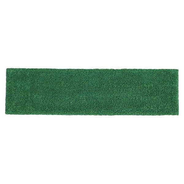 Flat Mop Pad, Clip-On Connection, Green, Microfiber
