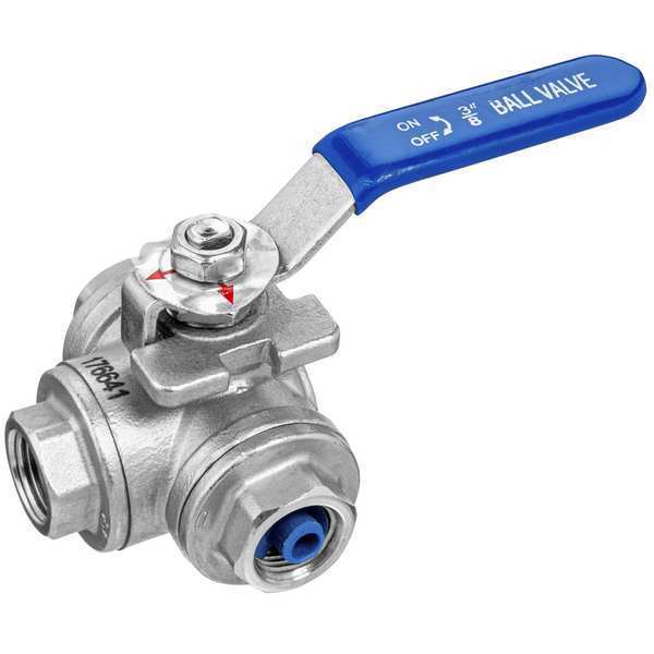 Ball Valve, 304 Stainless Steel, Tee