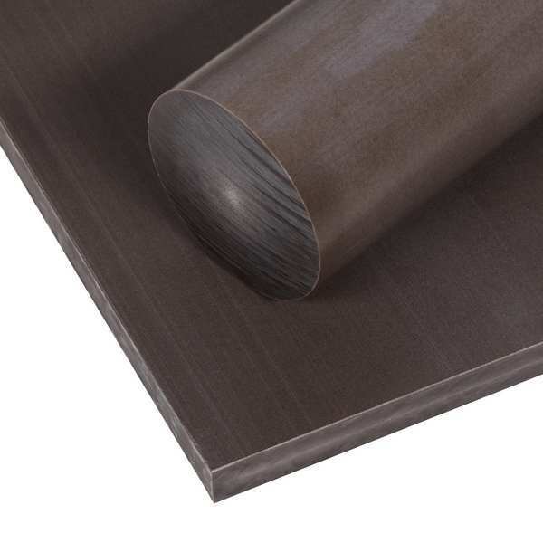 Brown Plastic Sheet 6 in L x 6 in W x 0.625 in Thick