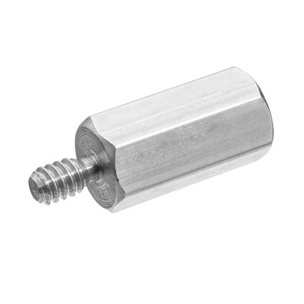 Hex Standoff, #4-40 Thrd Sz, 1/4 in L, 3/16 in Thrd L Brass Zinc Plated, 1/4