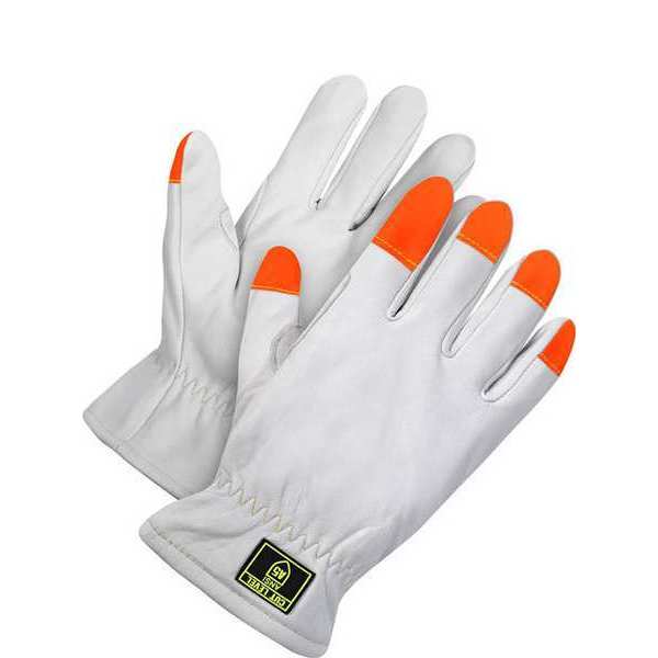 Goatskin Driver Cut Resistant Liner Hi-Viz Fingertips, Size L