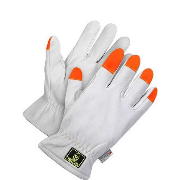 Goatskin Driver Cut Resistant Liner Hi-Viz Fingertips, Size L