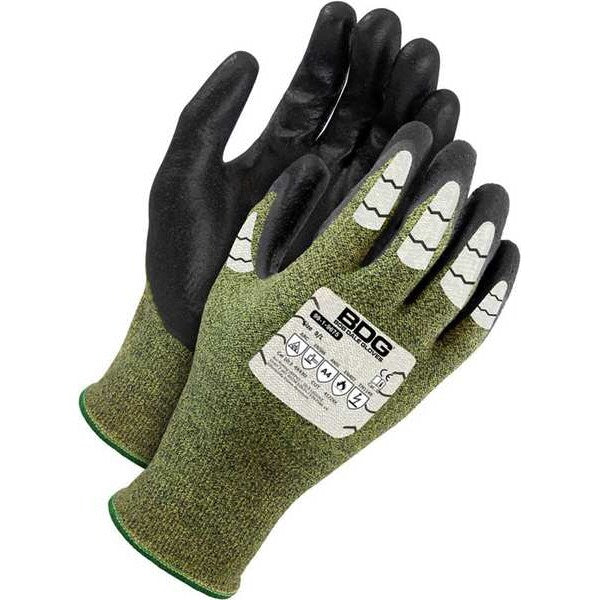 Seamless Knit Green/Black Fr Yarn with Black Bi Polymer Dip, Size M (8)