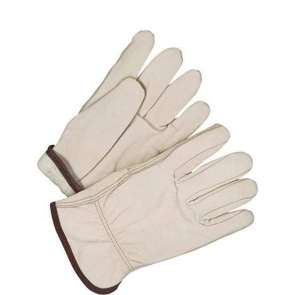 Grain Cowhide Driver Straight Thumb Lined Fleece, Size S