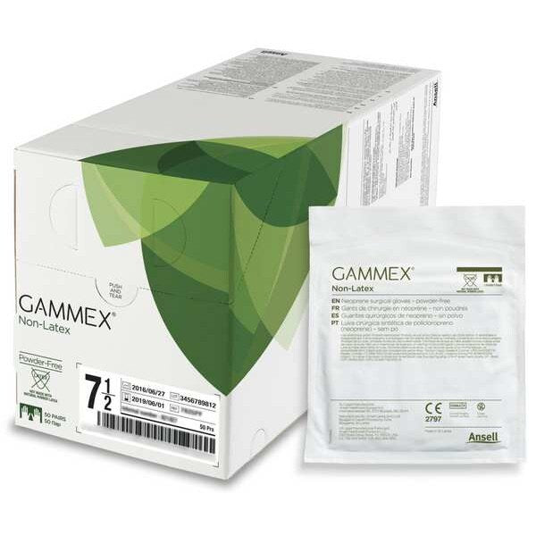 Disposable Gloves, Neoprene, Green, M ( 8 ), 50 PK