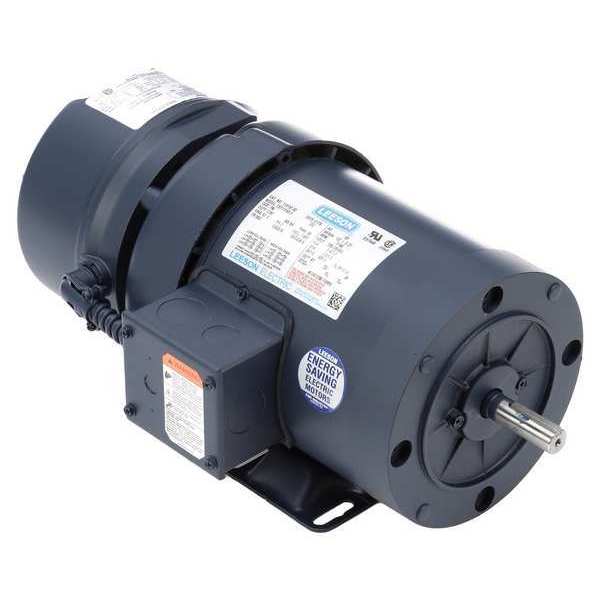 3-Phase Brake Motor, 1/2 HP, 56C Frame, 208-230/460V AC Voltage, 1,140 Nameplate RPM
