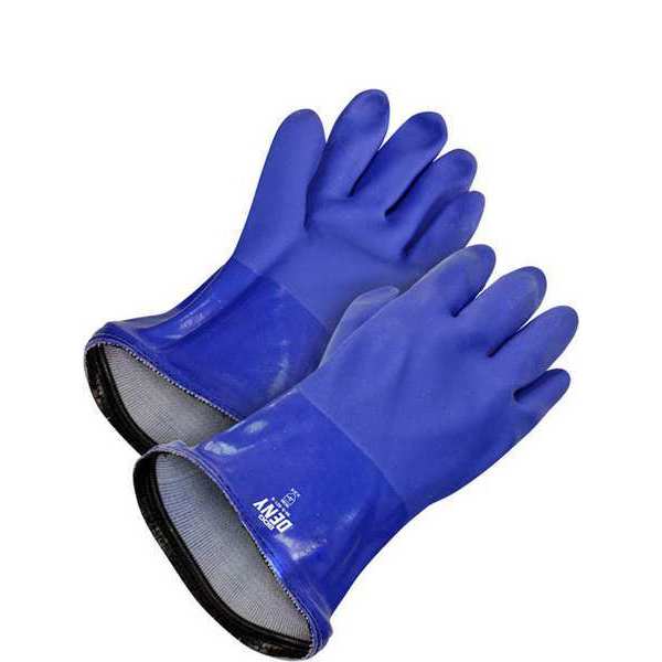 Coated PVC Triple Coated Gauntlet Blue Beaded Cuff, Shrink Wrapped, Size M (8)