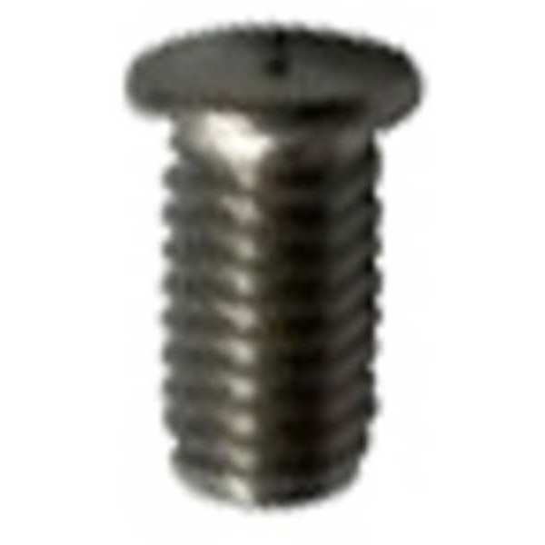 Weld Stud, #6-32, 1/2 in, TFTS, 18-8 Stainless Steel, Bright Finish, 100 PK