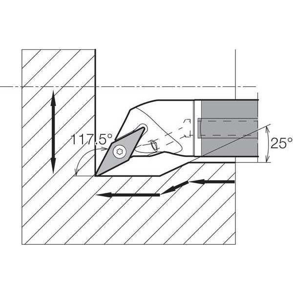Boring Bar, Positive Rake, Right-Hand