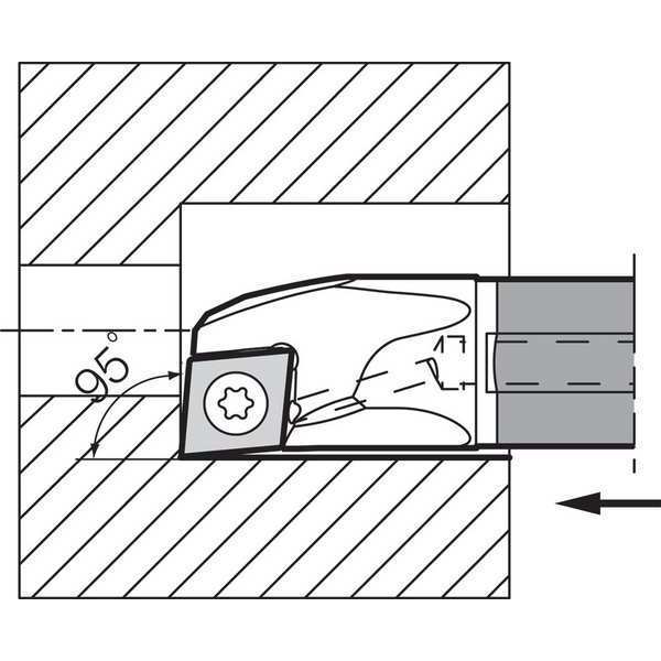 Boring Bar, Positive Rake, Right-Hand