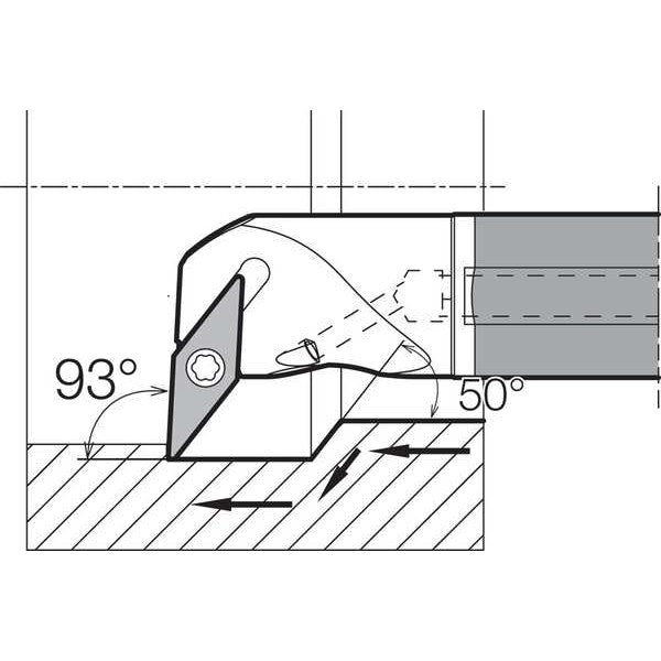 Boring Bar, Positive Rake, Right-Hand