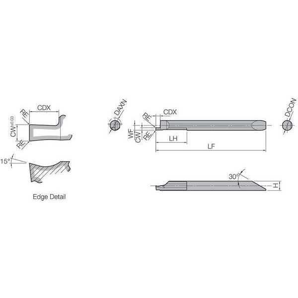 Micro Face Grooving Bar, PVD Carbide