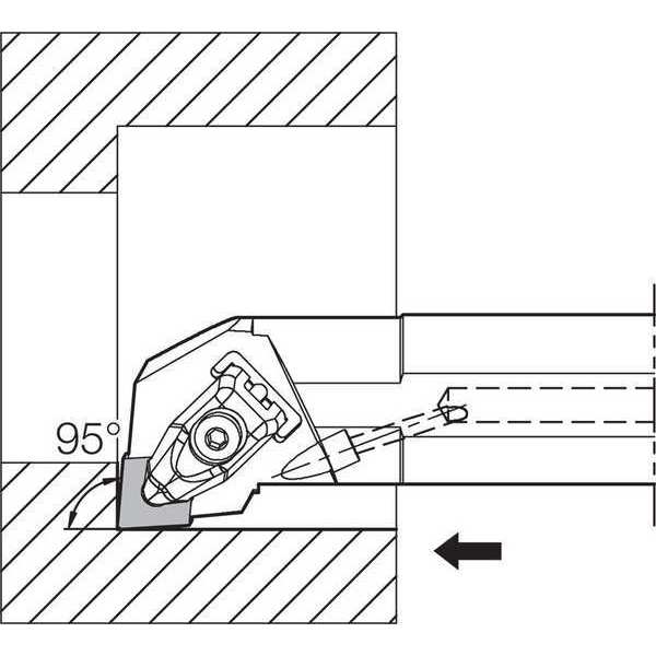 Boring Bar, Negative Rake, Right-Hand