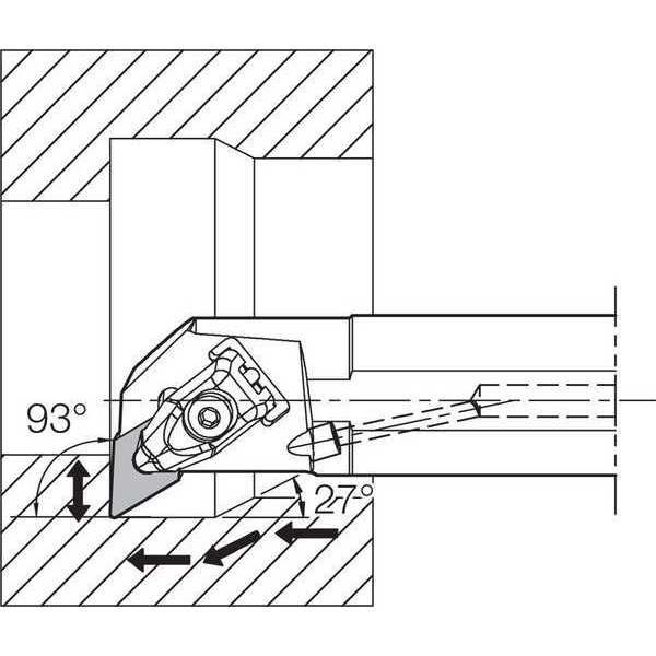 Boring Bar, Negative Rake, Right-Hand