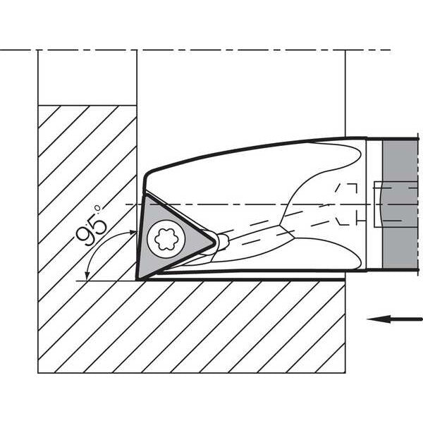 Boring Bar, Positive Rake, Right-Hand