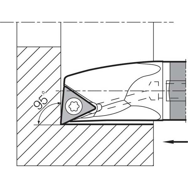 Boring Bar, Positive Rake, Right-Hand