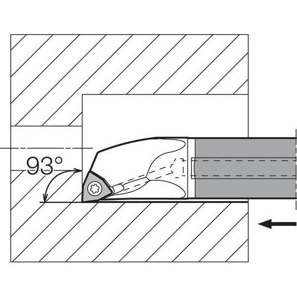 Boring Bar, Positive Rake, Right-Hand
