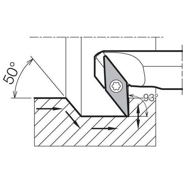 Boring Bar, Positive Rake, Right-Hand