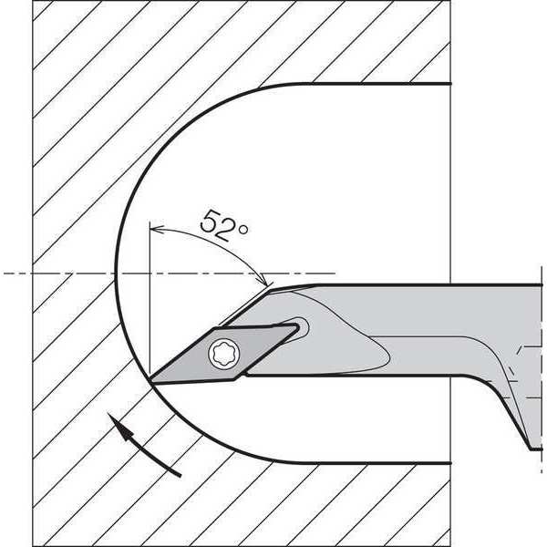 Boring Bar, Positive Rake, Right-Hand