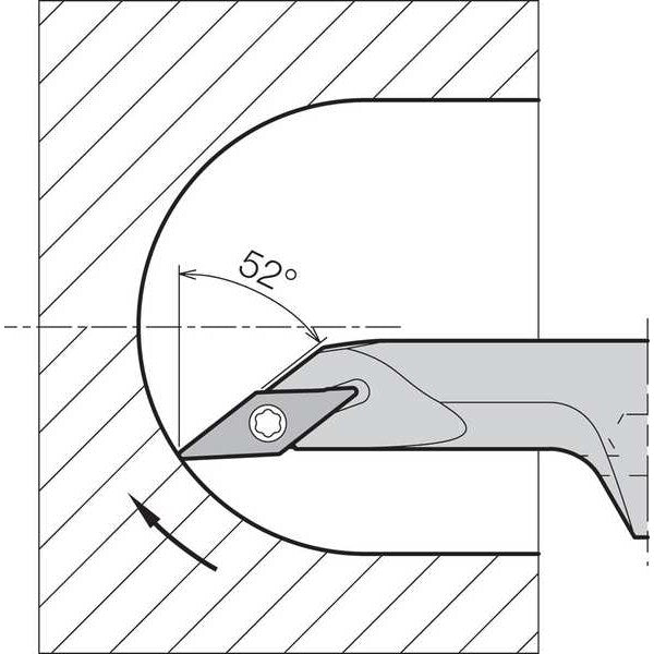 Boring Bar, Positive Rake, Right-Hand