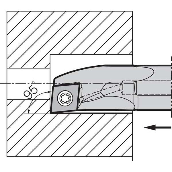 Boring Bar, Positive Rake, Right-Hand