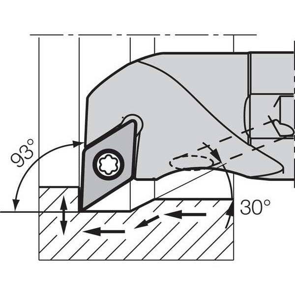 Boring Bar, Positive Rake, Right-Hand