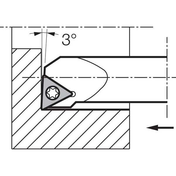 Boring Bar, Positive Rake, Right-Hand