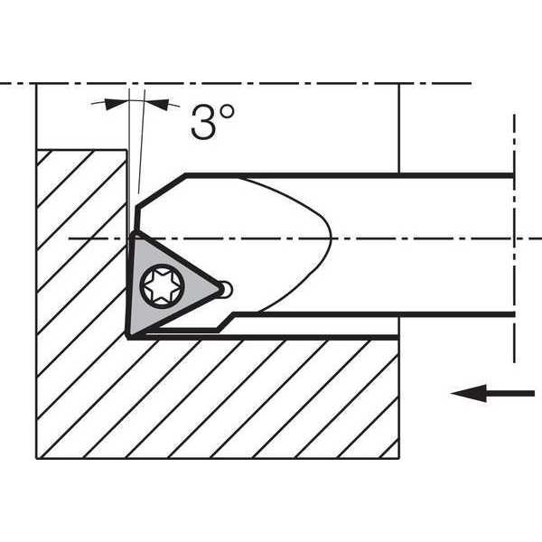 Boring Bar, Positive Rake, Right-Hand