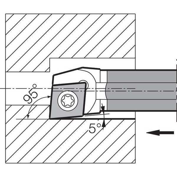 Boring Bar, Positive Rake, Right-Hand