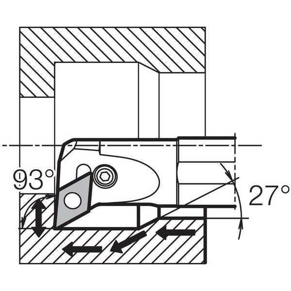 Boring Bar, Negative Rake, Leftt-Hand