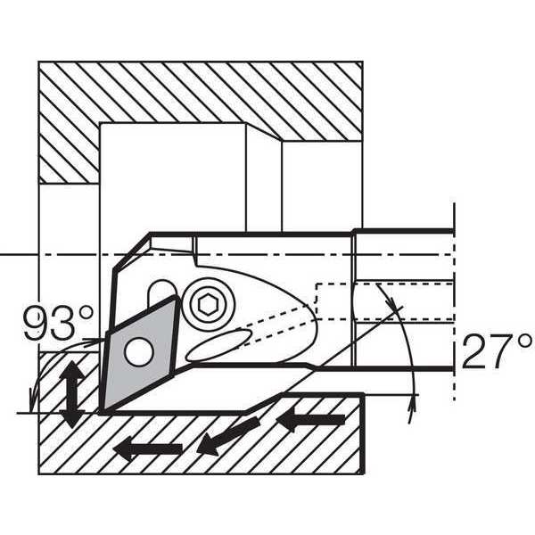 Boring Bar, Negative Rake, Right-Hand