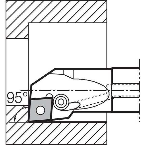 Boring Bar, Negative Rake, Right-Hand
