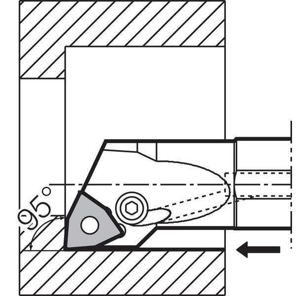 Boring Bar, Negative Rake, Right-Hand