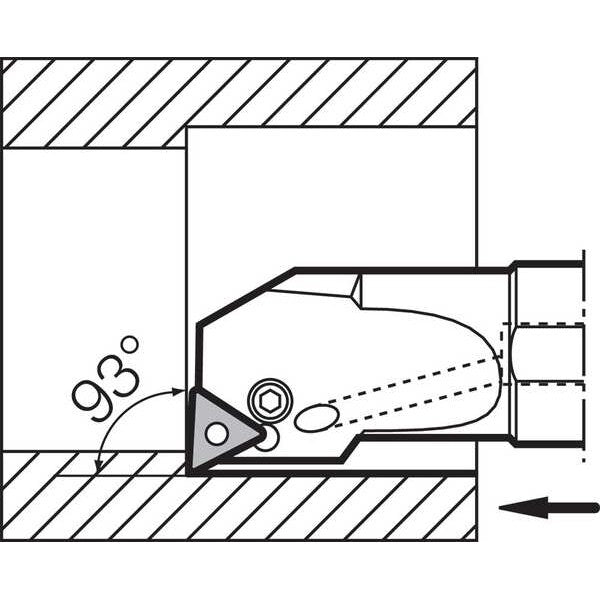 Boring Bar, Negative Rake, Right-Hand