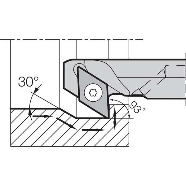 Boring Bar, Positive Rake, Right-Hand
