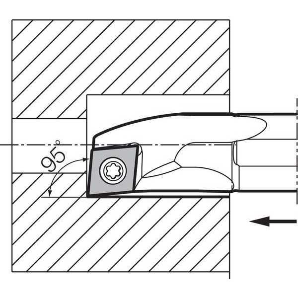 Boring Bar, Positive Rake, Right-Hand