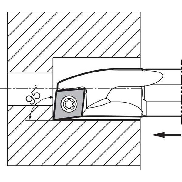 Boring Bar, Positive Rake, Right-Hand