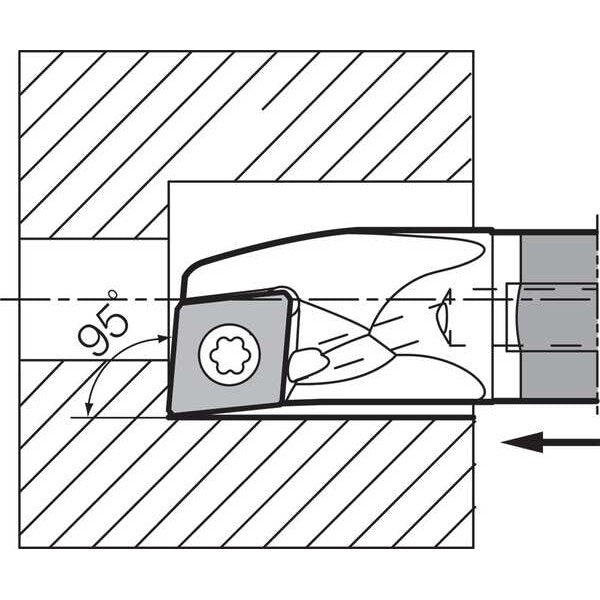 Boring Bar, Positive Rake, Right-Hand