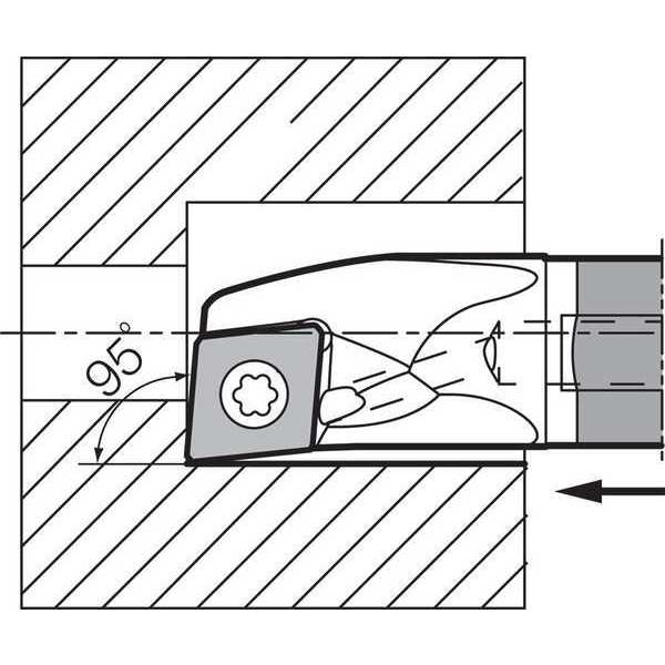 Boring Bar, Positive Rake, Leftt-Hand