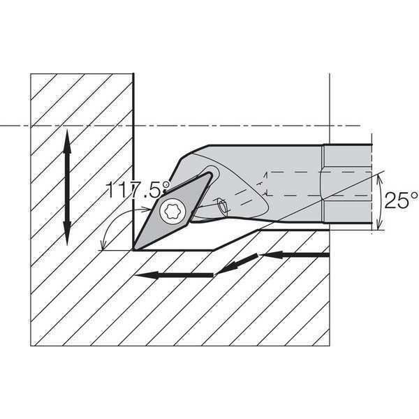 Boring Bar, Positive Rake, Right-Hand