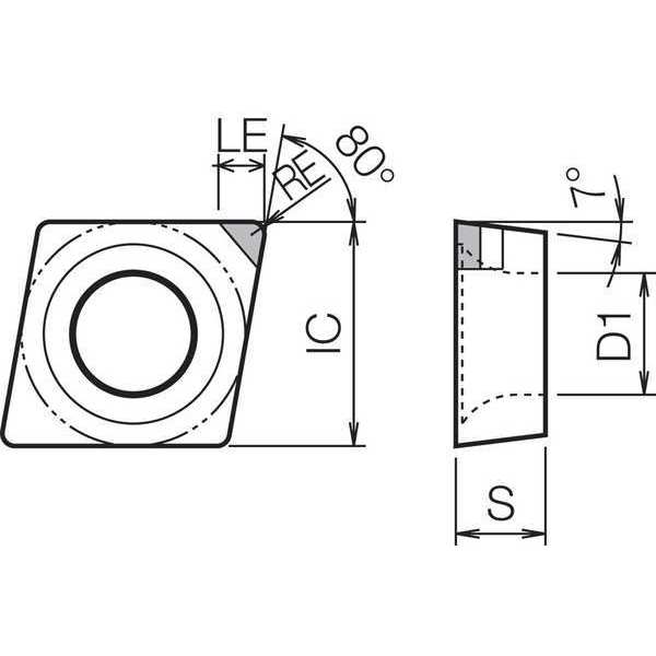 Diamond Turning Insert, CCMW141105T00315SEKBN10M