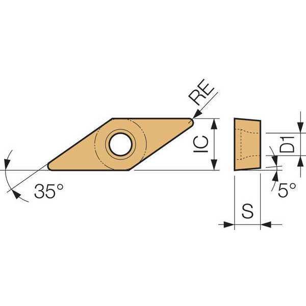 Diamond Turning Insert, VBMT333VFCA025P