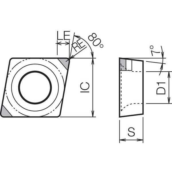 Diamond Turning Insert, CCMW3252S00435METKBN25M